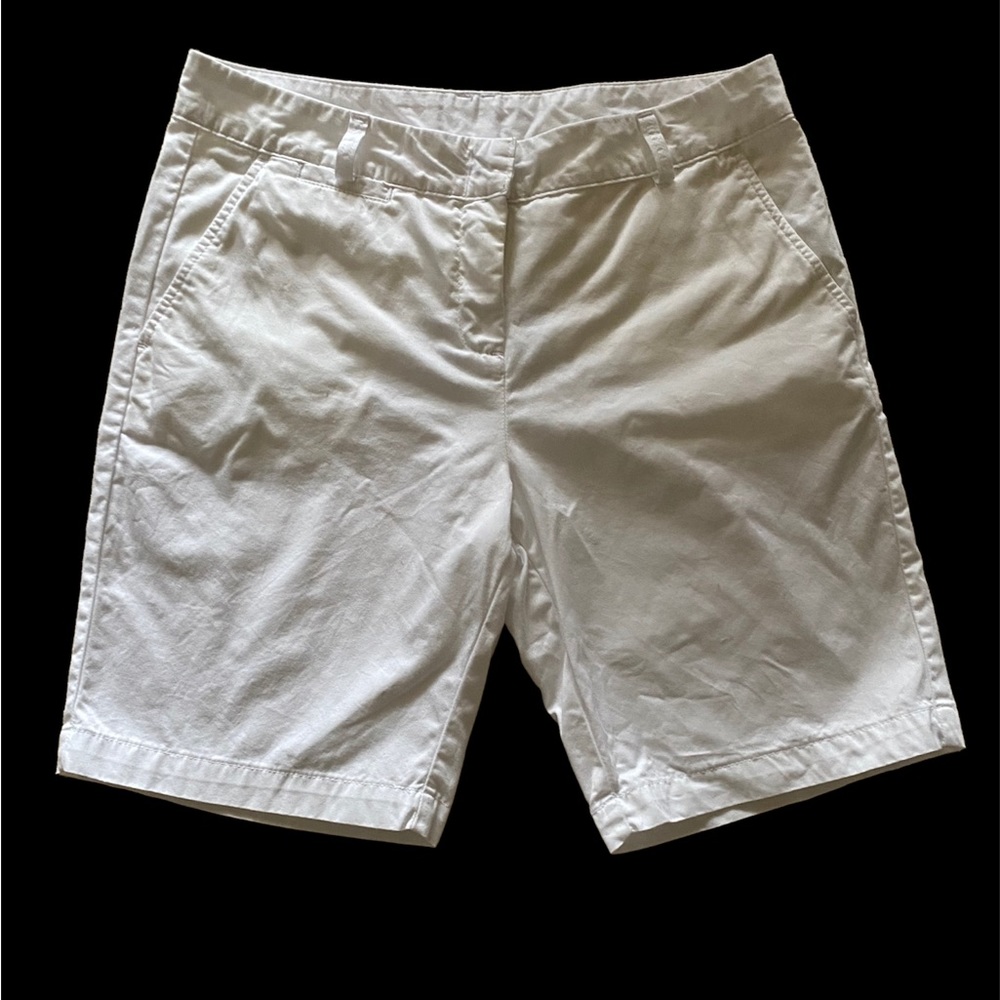 Garnet Hill White Bermuda Shorts